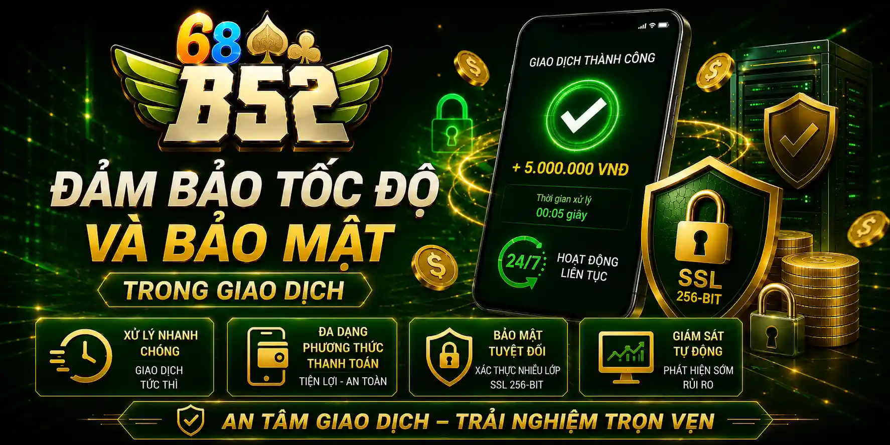 TRANG CHỦ B52Club đảm bảo tốc độ và bảo mật giao dịch