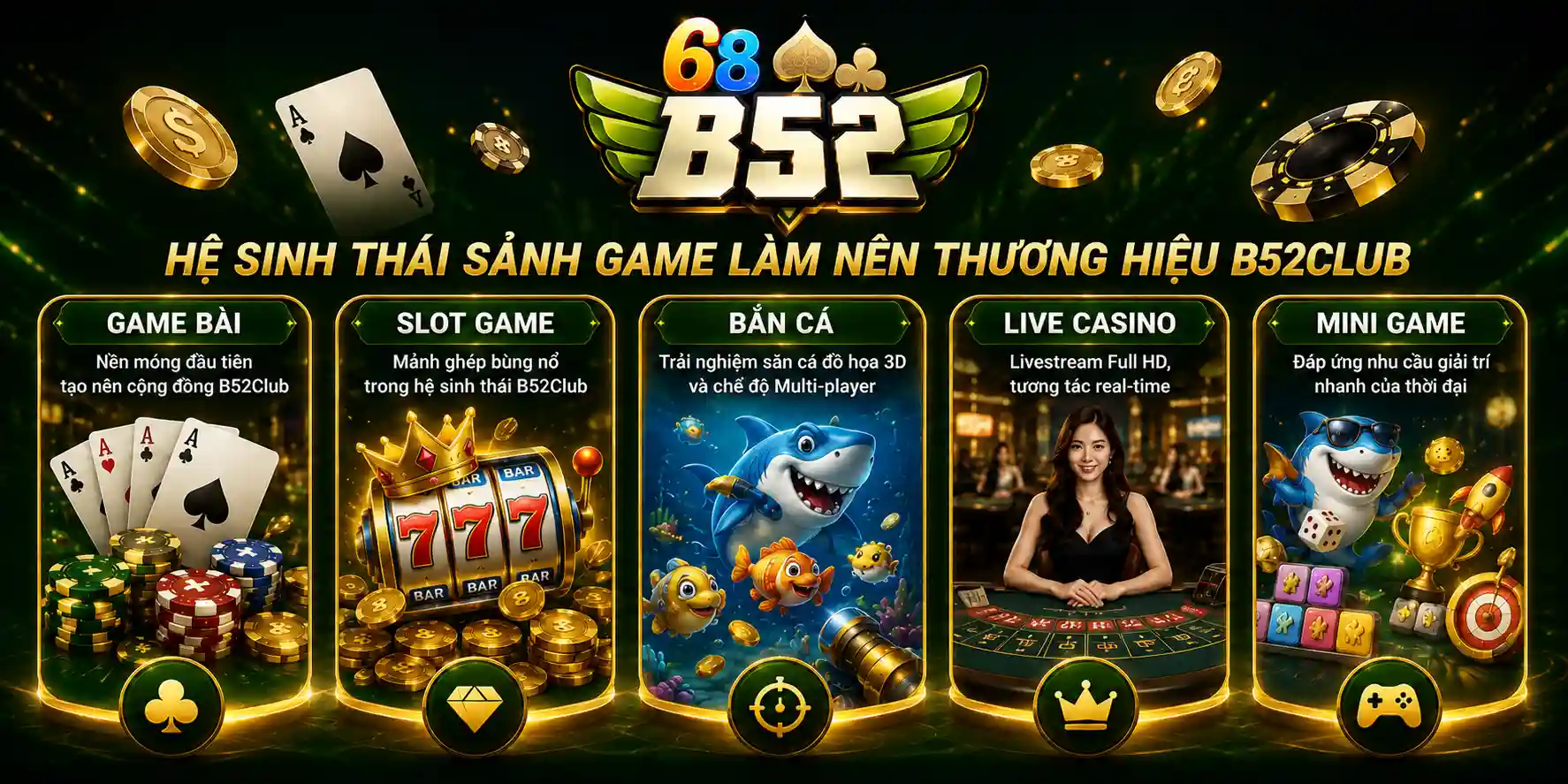 TRANG CHỦ Hệ sinh thái sảnh game làm nên thương hiệu B52Club